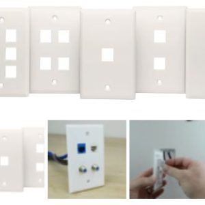 Keystone Midi Plate 2 Port, White, UL