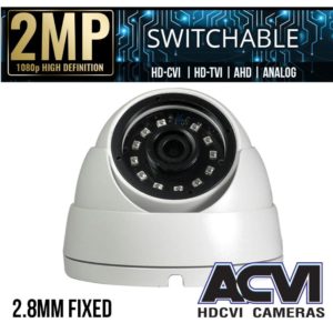 2MP FIXED LENS QUADBRID DOME CAMERA WITH IR..2.8MM LENS