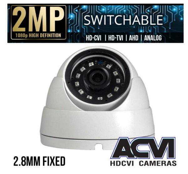 2MP FIXED LENS QUADBRID DOME CAMERA WITH IR..2.8MM LENS
