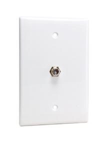Midsize Single F-81 Coax Single Gang Wall Plate white
